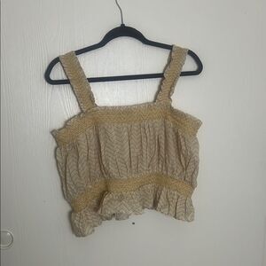 Boho Chic Beige and Gold Top